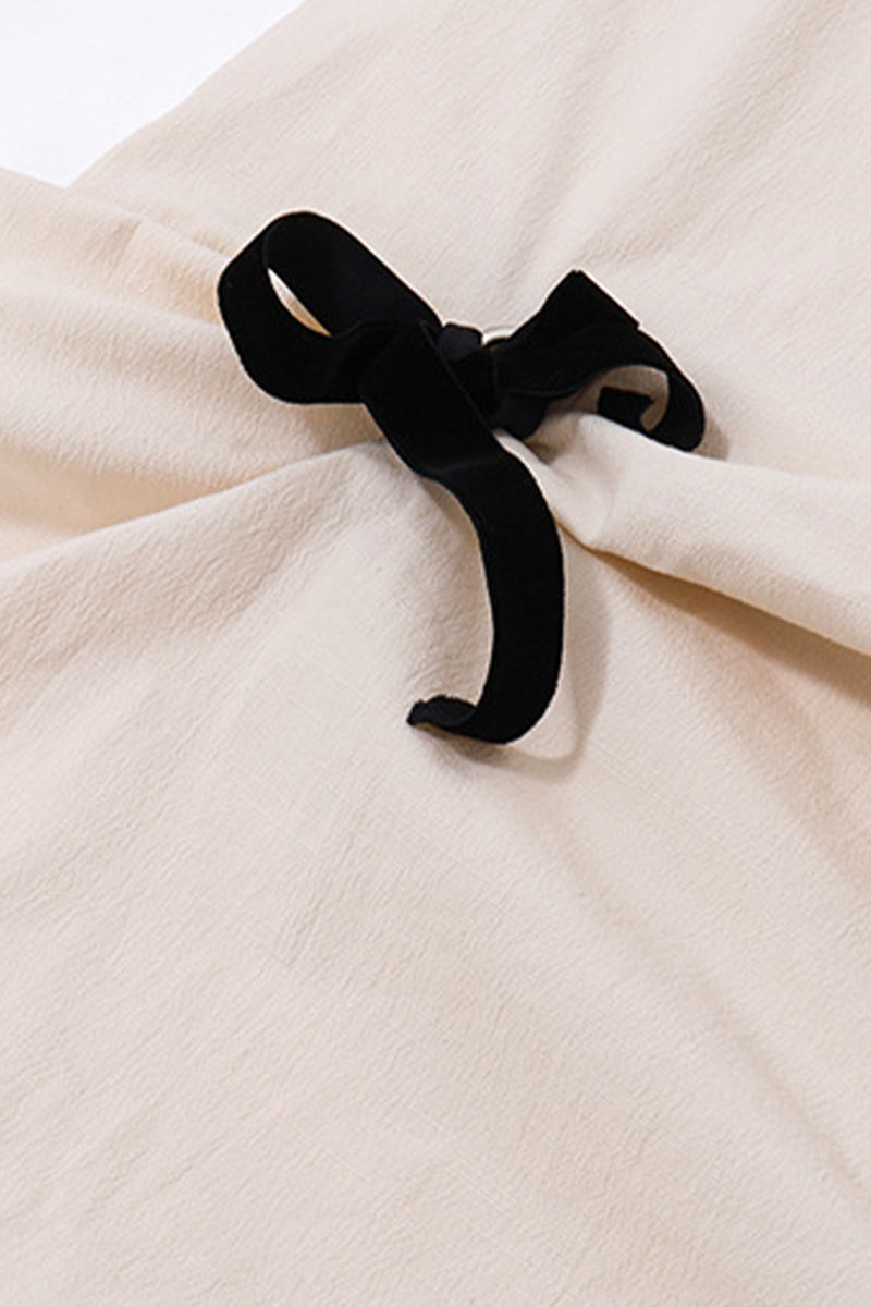 Sweet Elegant Solid Bandage With Bow High Waist Type A Solid Color Bottoms