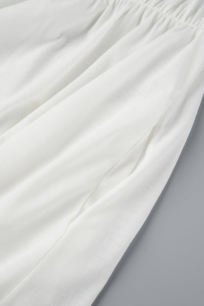Elegante A-Linien-Kleider für die Arbeit mit einfarbigem Schlitz und Rundhalsausschnitt (10 Farben) 