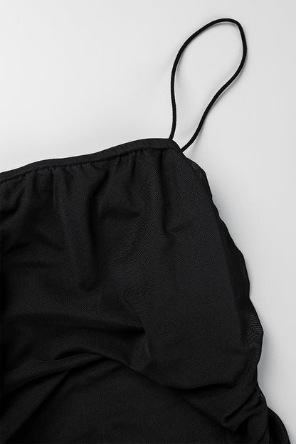 Sexy Solid Backless Square Collar Sling Dress Dresses