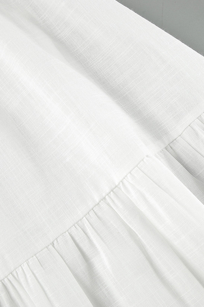 Robe trapèze décontractée à manches courtes et épaules dénudées, couleur unie, décontractée 