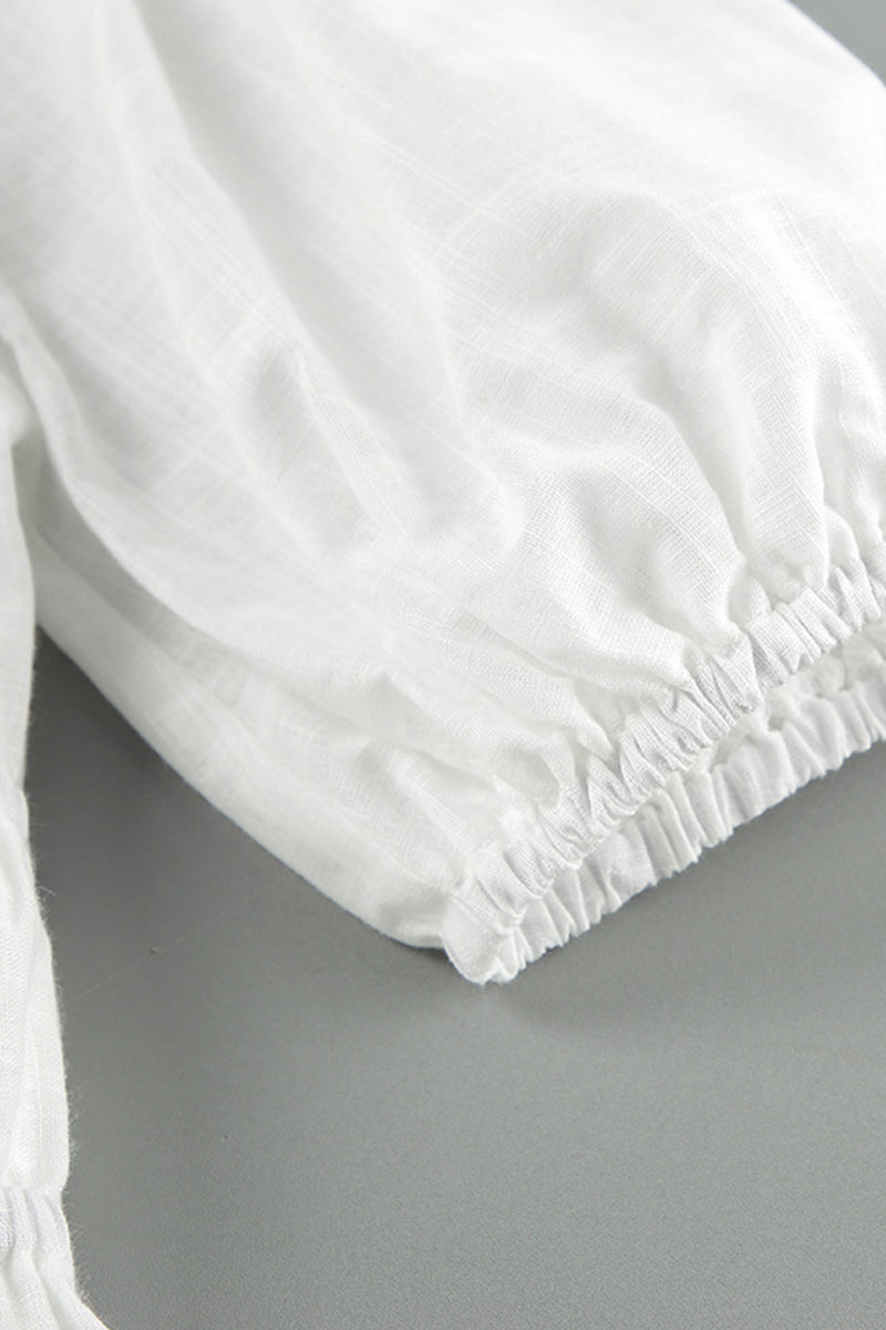 Robe trapèze décontractée à manches courtes et épaules dénudées, couleur unie, décontractée 