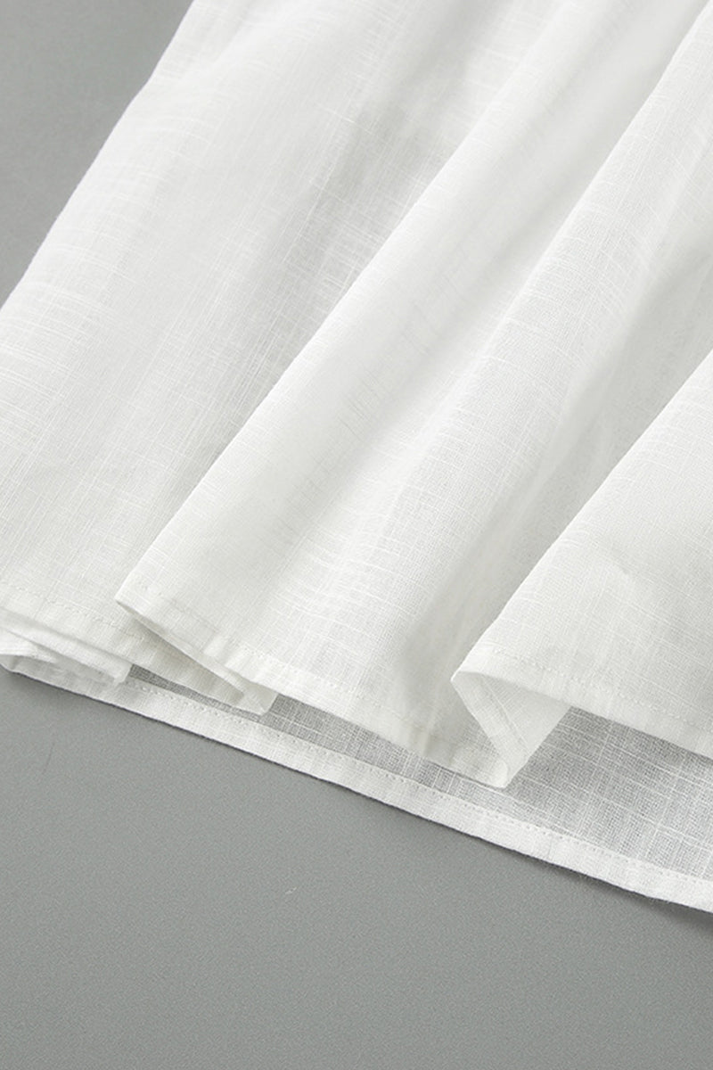Robe trapèze décontractée à manches courtes et épaules dénudées, couleur unie, décontractée 