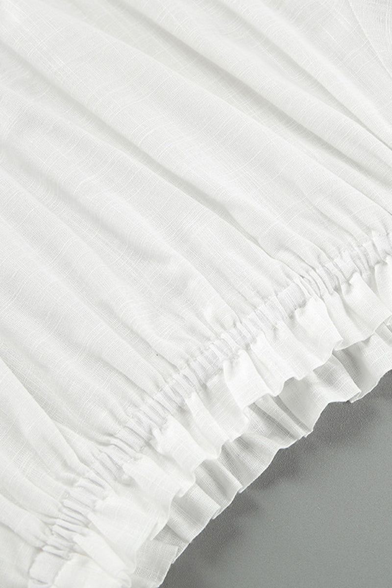 Robe trapèze décontractée à manches courtes et épaules dénudées, couleur unie, décontractée 