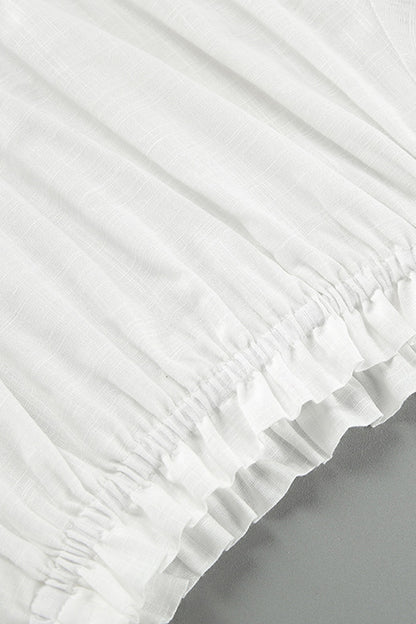 Robe trapèze décontractée à manches courtes et épaules dénudées, couleur unie, décontractée 