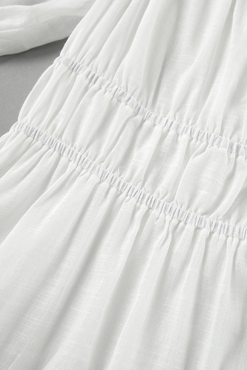 Robe trapèze décontractée à manches courtes et épaules dénudées, couleur unie, décontractée 