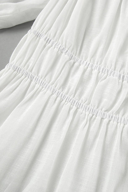 Robe trapèze décontractée à manches courtes et épaules dénudées, couleur unie, décontractée 