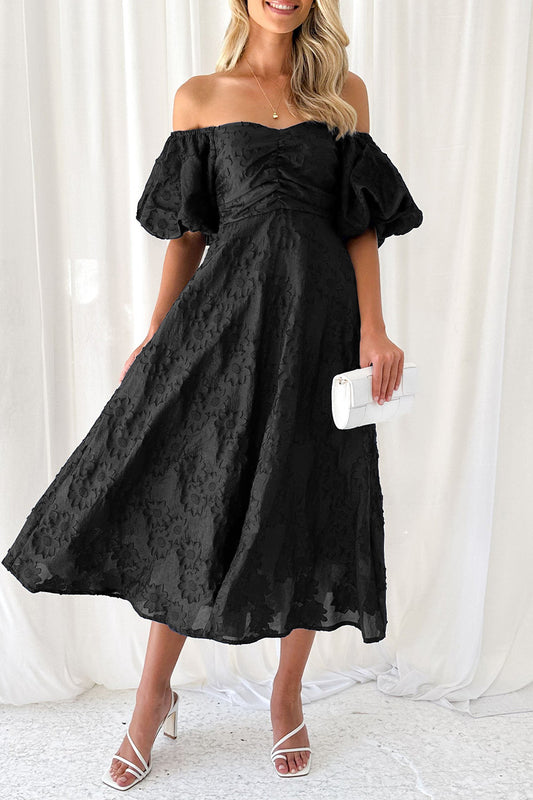 Süße, elegante, einfarbige, schulterfreie A-Linien-Kleider 
