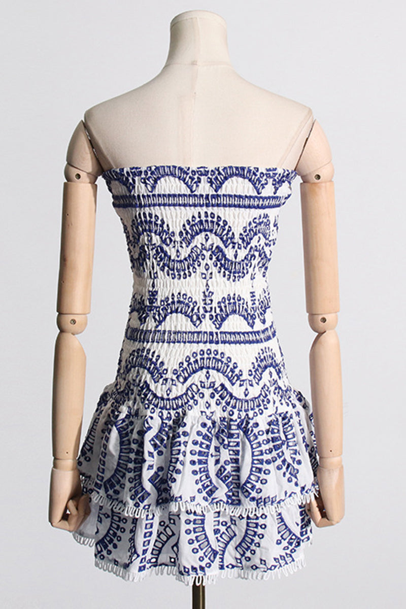 Robe sexy sans manches en patchwork de blocs de couleurs à volants 