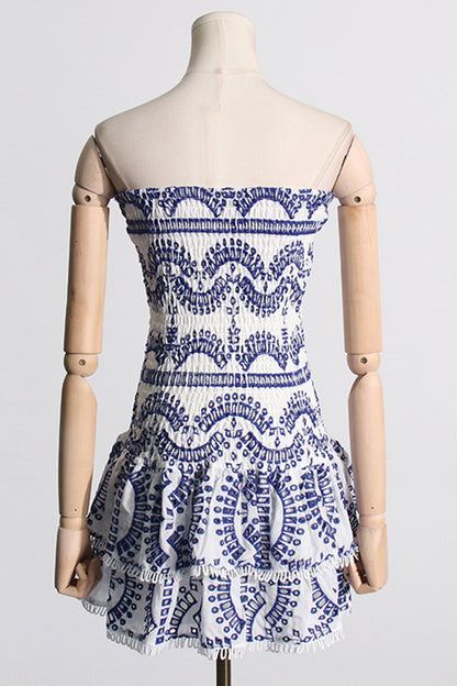 Robe sexy sans manches en patchwork de blocs de couleurs à volants 