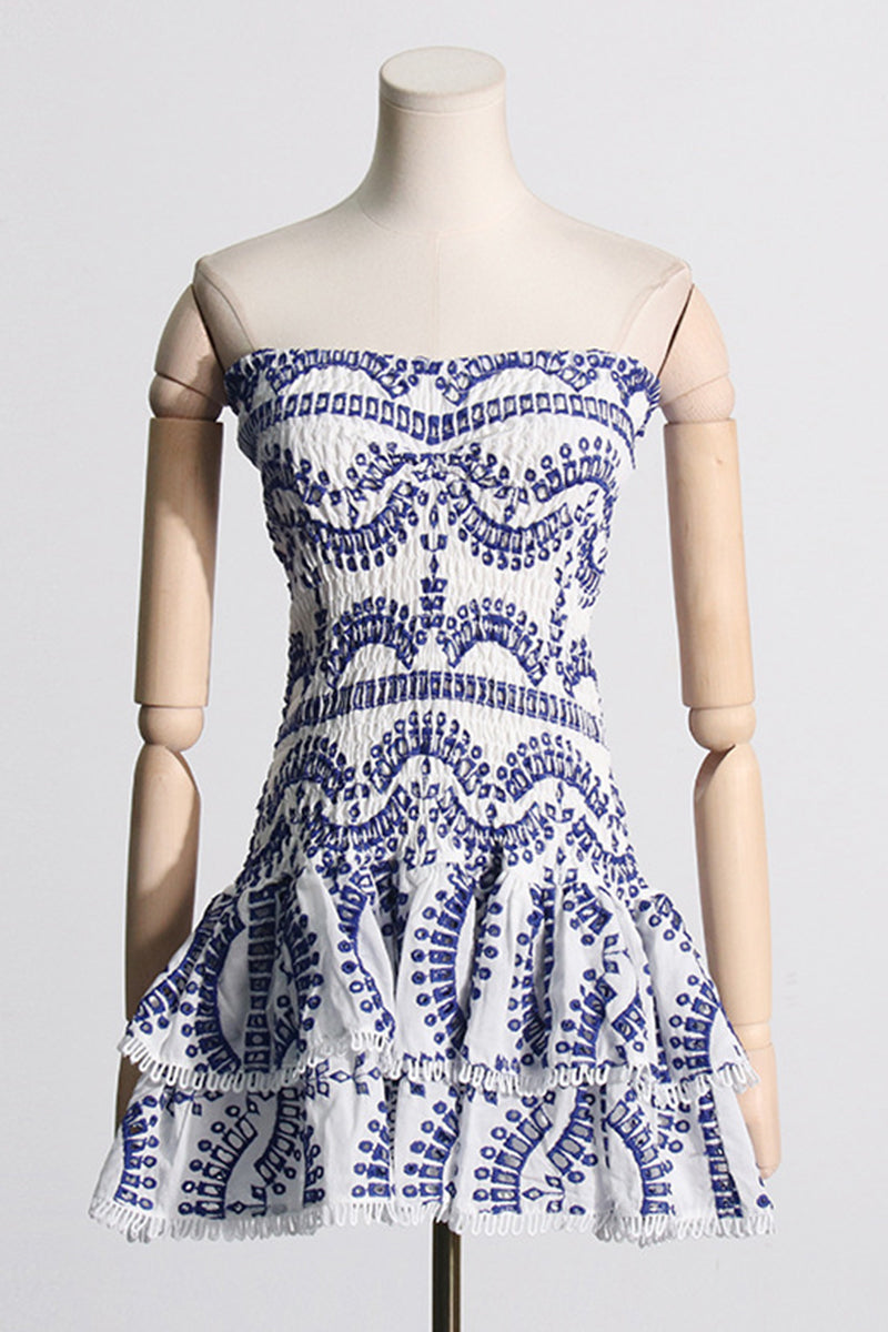 Robe sexy sans manches en patchwork de blocs de couleurs à volants 