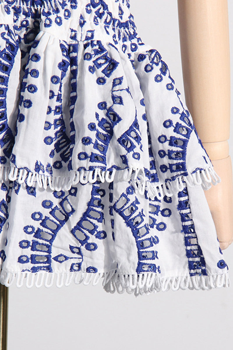 Robe sexy sans manches en patchwork de blocs de couleurs à volants 