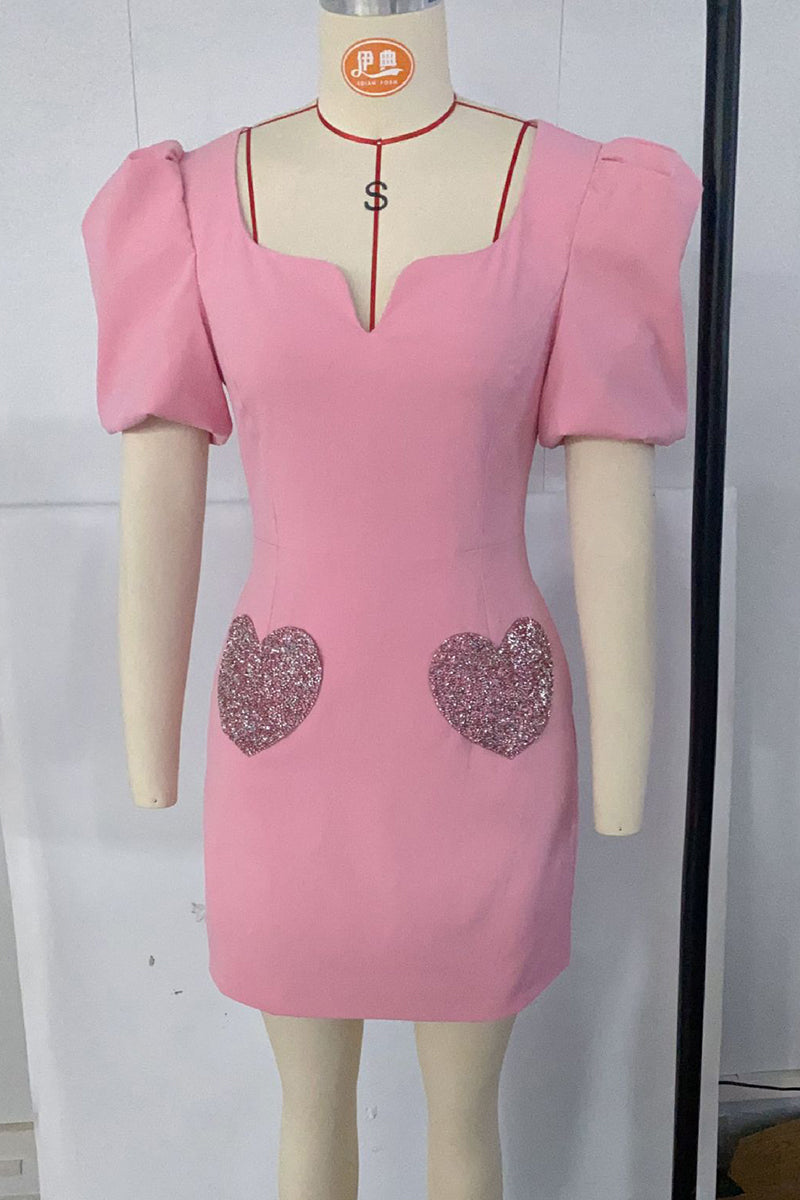 Süße, elegante Prinzessinnenkleider mit V-Ausschnitt und einfarbiger Falte 