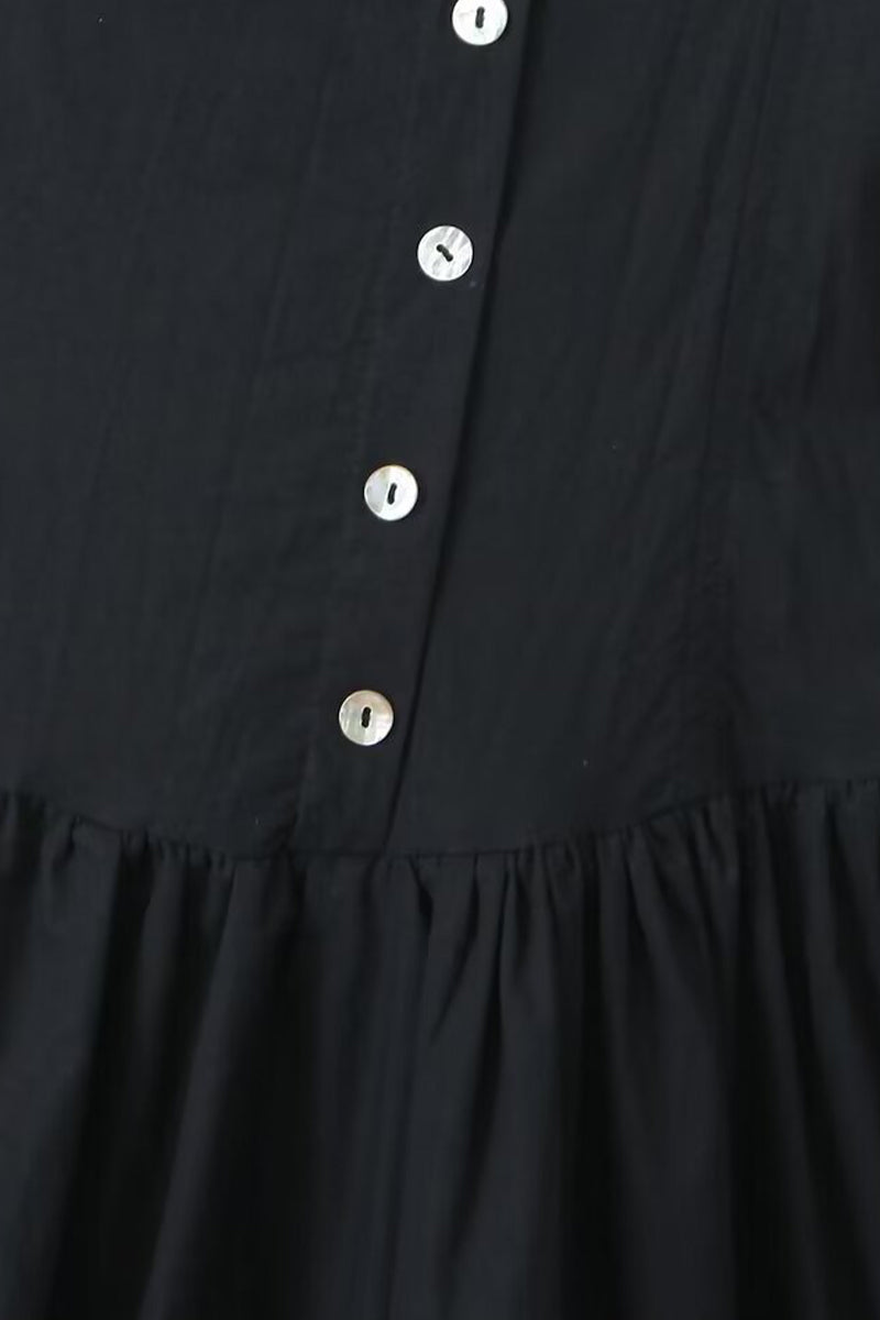 Sexy Urlaub Solide Schnalle Falten Quadrat Kragen Taille Rock Kleider 