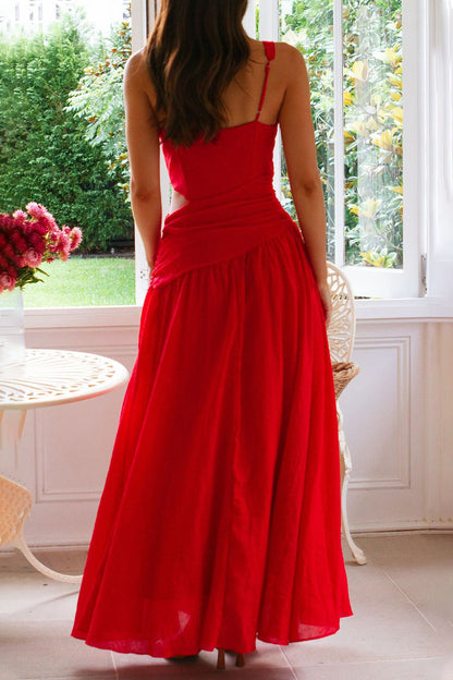 Sexy Hollow Out V Neck Sleeveless Dresses