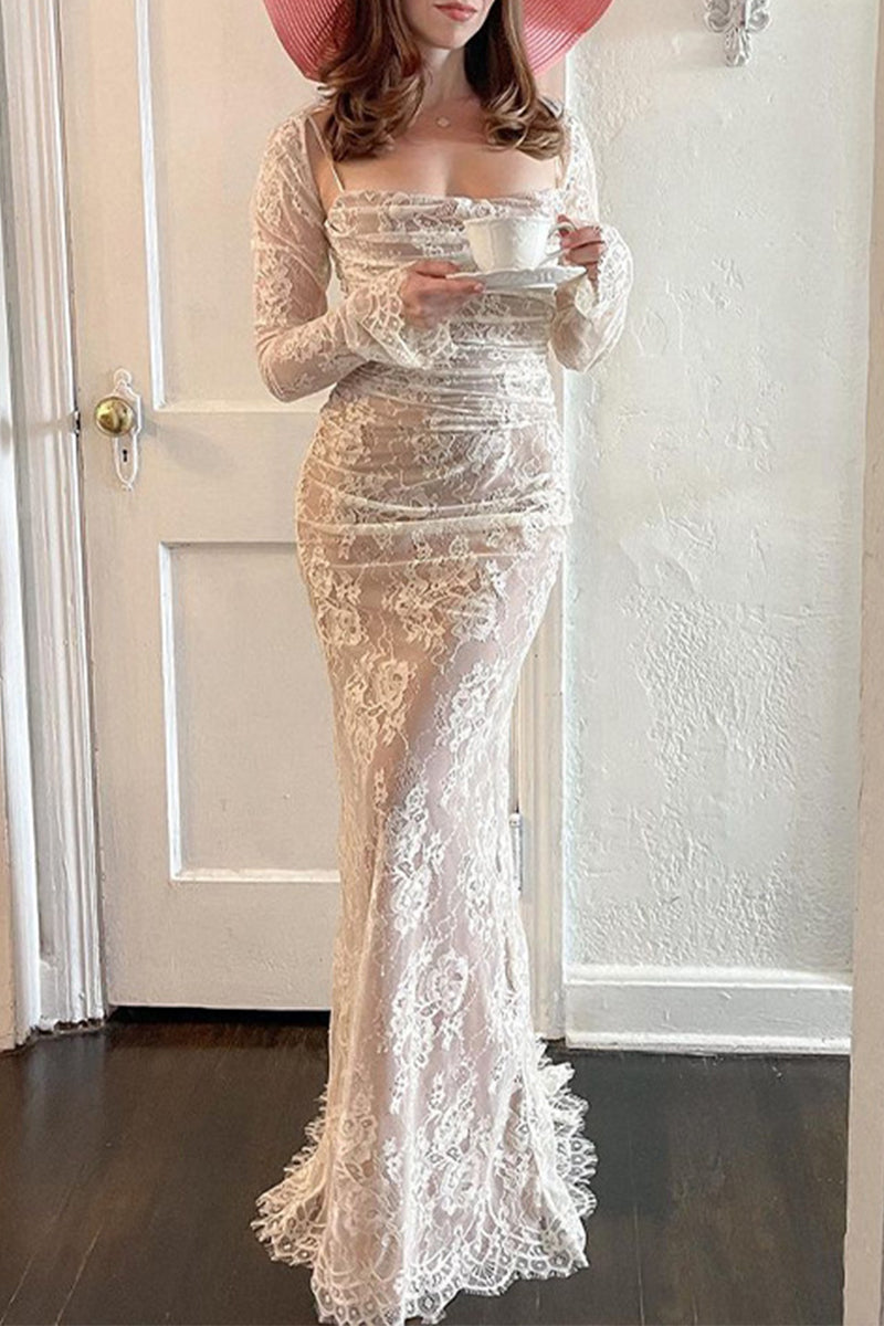 Sexy Solid Color Lace Strap Design Sleeveless Two Pieces