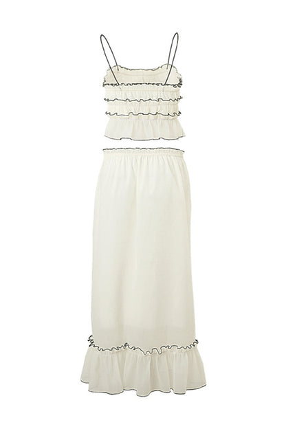 Sexy Lace Up U Neck Sleeveless Two Pieces