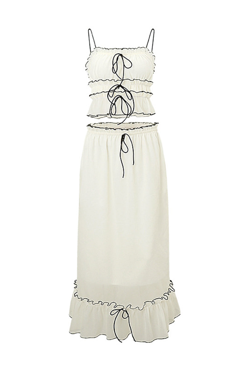 Sexy Lace Up U Neck Sleeveless Two Pieces