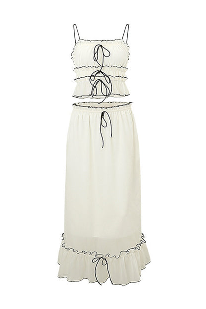 Sexy Lace Up U Neck Sleeveless Two Pieces