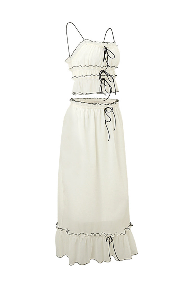 Sexy Lace Up U Neck Sleeveless Two Pieces