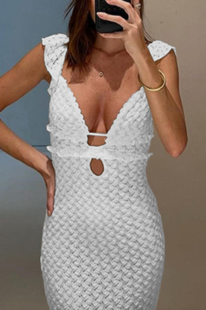 Sexy Lace Up Backless V Neck Long Dresses(3 Colors)