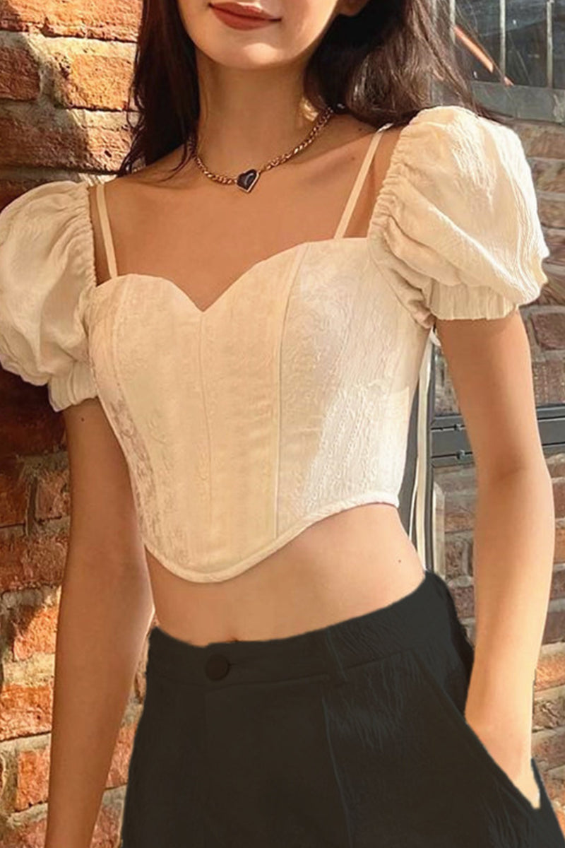 Sexy Solid Color Lace Up V Neck T-Shirts