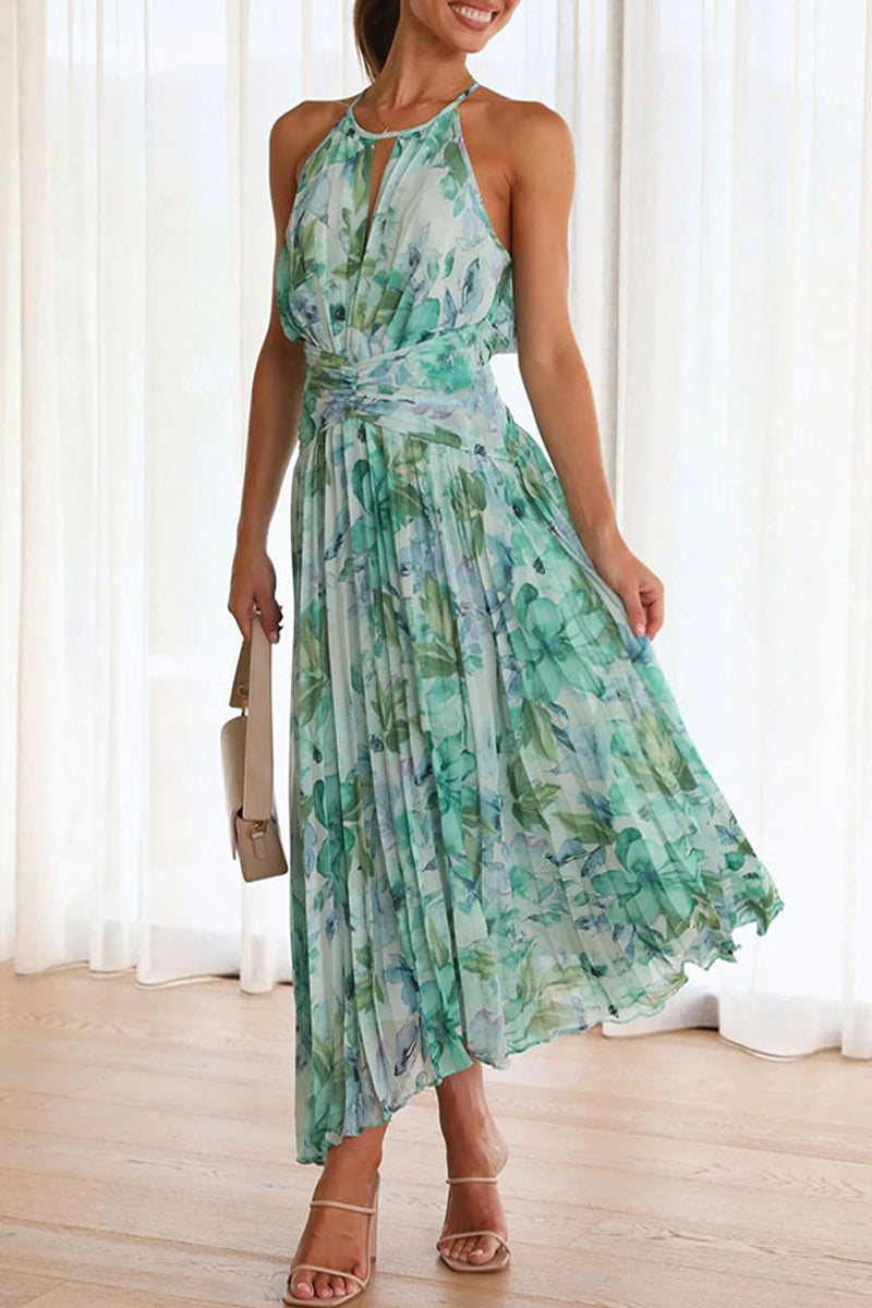 Lässige Kleider mit Neckholder-Taille und Print 