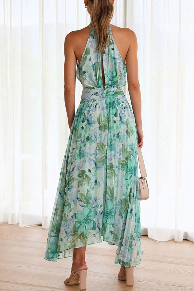 Lässige Kleider mit Neckholder-Taille und Print 