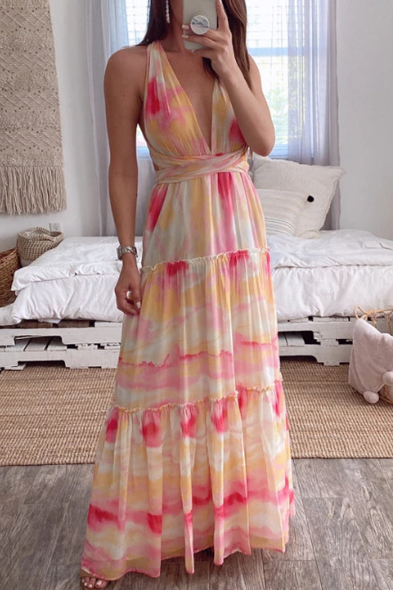 Süße, elegante Patchwork-Kleider mit unregelmäßigem Druck 