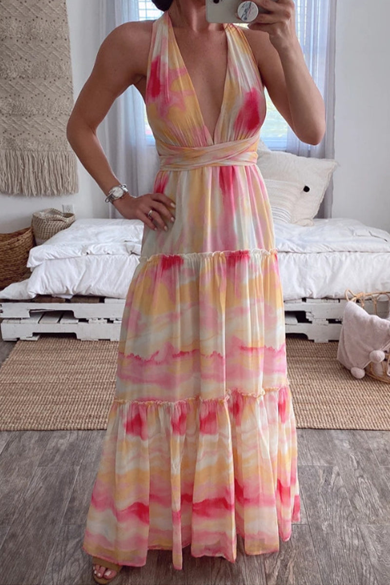 Süße, elegante Patchwork-Kleider mit unregelmäßigem Druck 