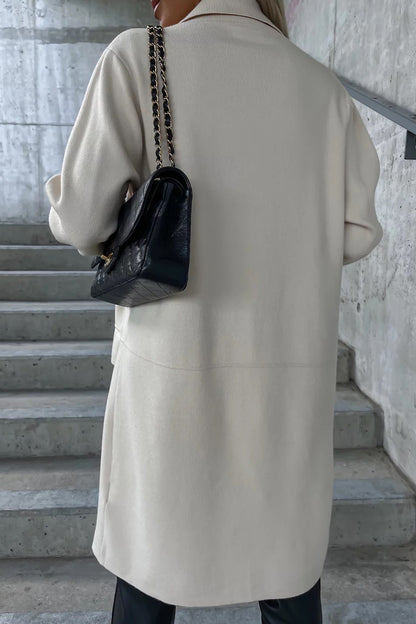 Elegante Oberbekleidung mit einfarbiger Tasche und Umlegekragen (4 Farben) 
