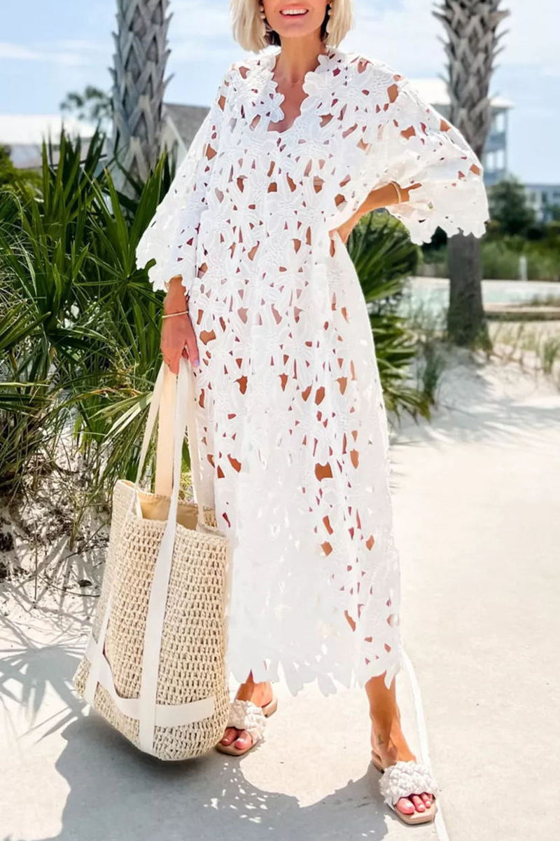 Sexy Urlaub Solide Ausgehöhlte Bademode Cover Up 